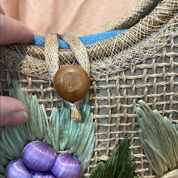 Handcrafted Floral and Fruit Embellished Tote - Picture 4 of 12